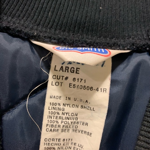 Vtg 80’s or 90’s Big Smith nylon puffer Blue Full zip Quilted Puffer Vest Sz L - Picture 2 of 5